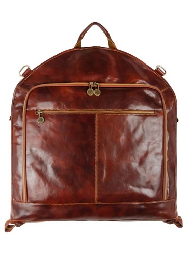 Genuine leather suit carrier - leather,