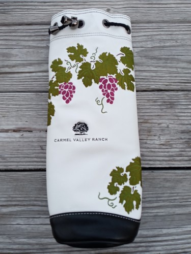 White leather wine bottle - white,